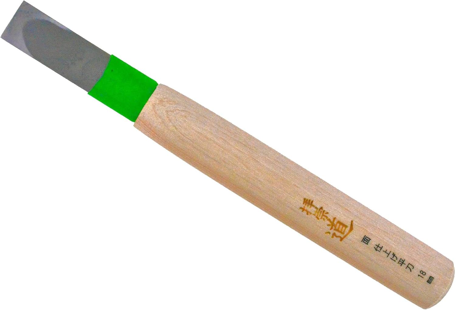 Michihamono Flat Wood Carving Chisel 18mm Carpentry Tool to Smooth Wood Surfaces, or Noh mask and for Smoothing Round Wood Surfaces