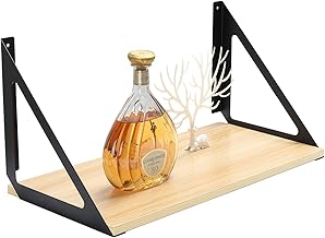 Equerre Etagere, Equerre Etagere Murale Angulaire de Fixation Angle Droit, Equerres Etagères Support en Fer Console our Fixation Murale / en 3 Tailles/ Noir/2 Pièces (20*20cm, Charge Maximale 30kg)