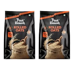 True Elements Rolled Oats 2kg - Pure Wholegrain, High Fibre, High Protein Oats