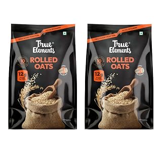 True Elements Rolled Oats 2kg - Pure Wholegrain, High Fibre, High Protein Oats