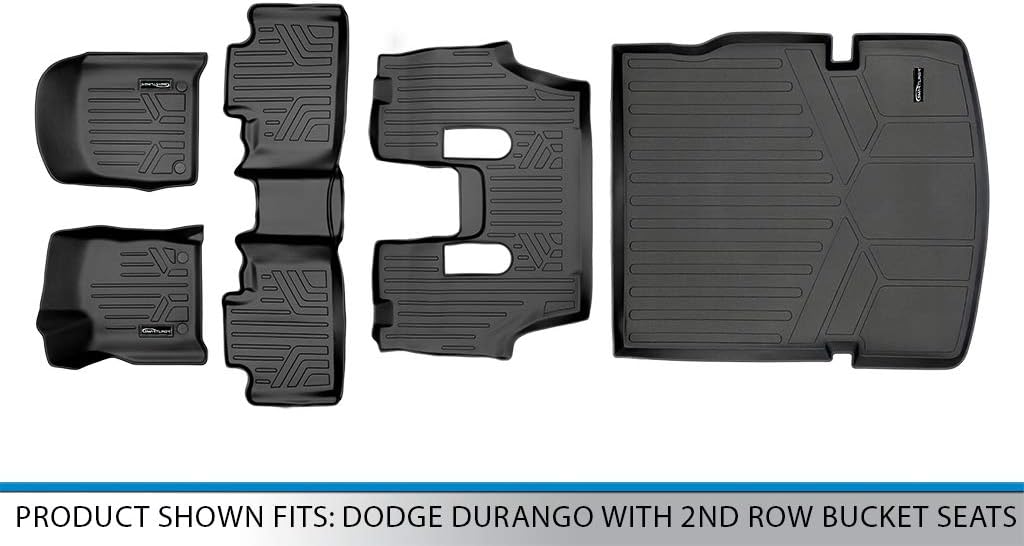 MAXLINER Floor Mats 3 Rows and Cargo Liner Behind 2nd Row Set for 2016-2025 Dodge Durango