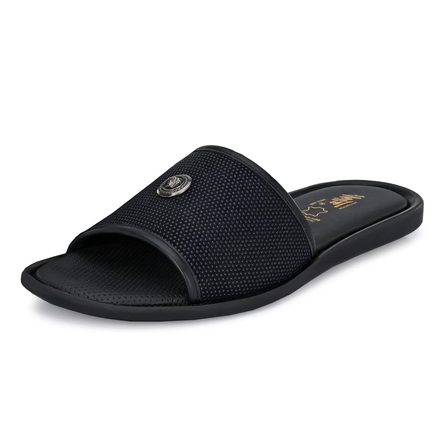 HITZ Mens Black Leather Open Toe Slippers - 10 (B095KS198J) Amazon Price History, Amazon Price Tracker