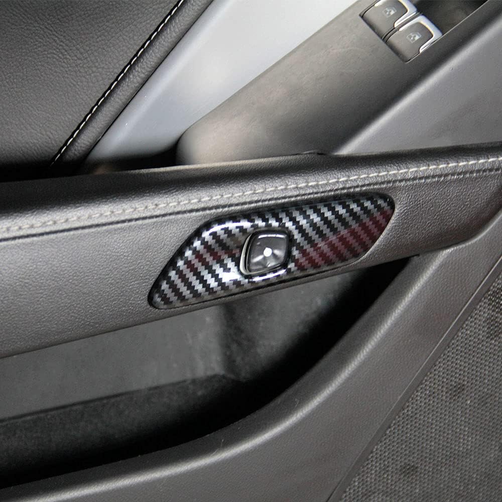 Carbon Fiber Look Interior Door Handle molding Cover Trims Accessories for 2014 2015 2016 2017 2018 Chevrolet Corvette C7