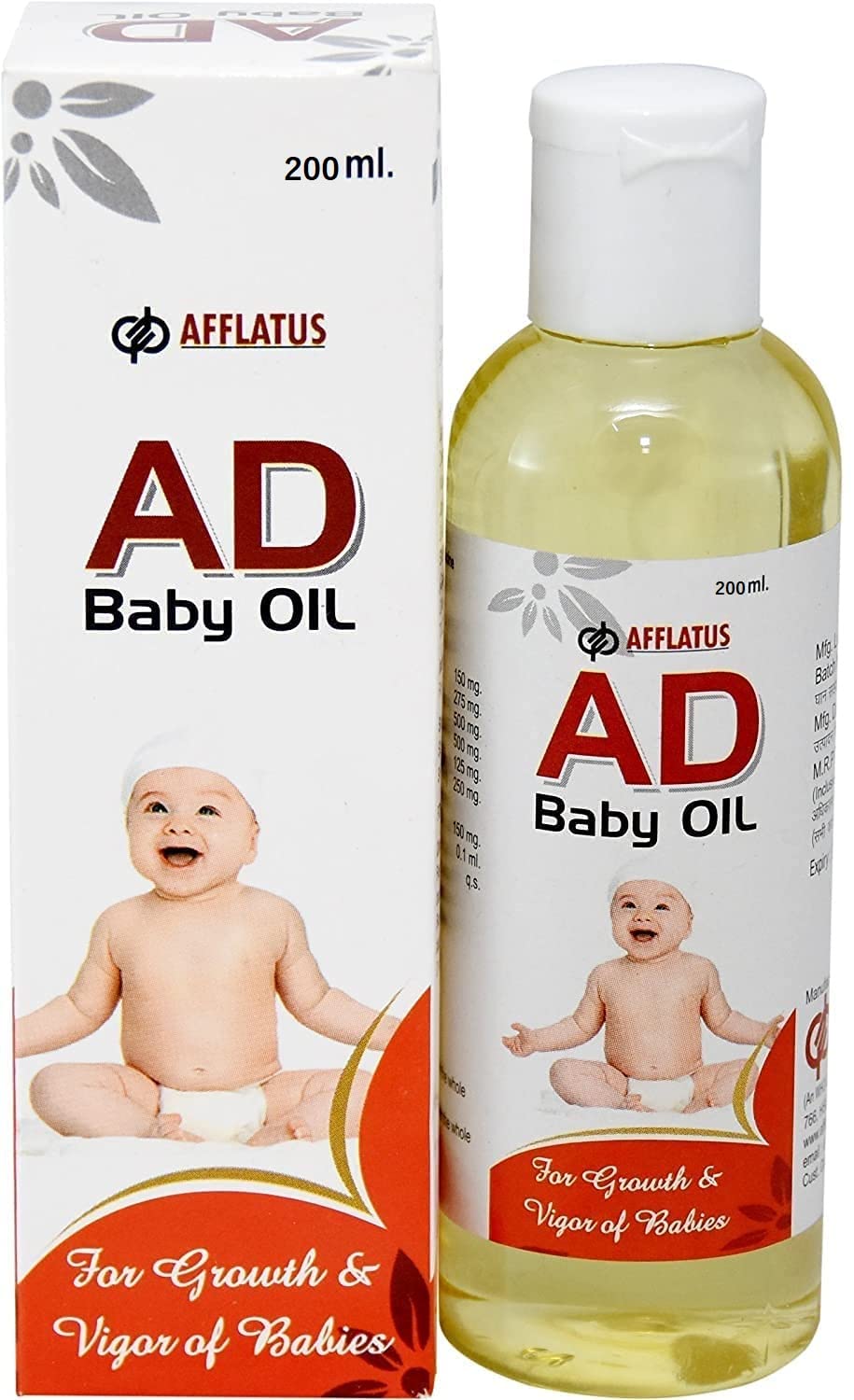 Afflatus Ayurvedic AD Vitamin Baby Massage Oil 200ml for Healthy Babies & Infants || Healthy Skin & Rich Moisturizer for All Skin Types (200ml, Pack of 1)-image-17