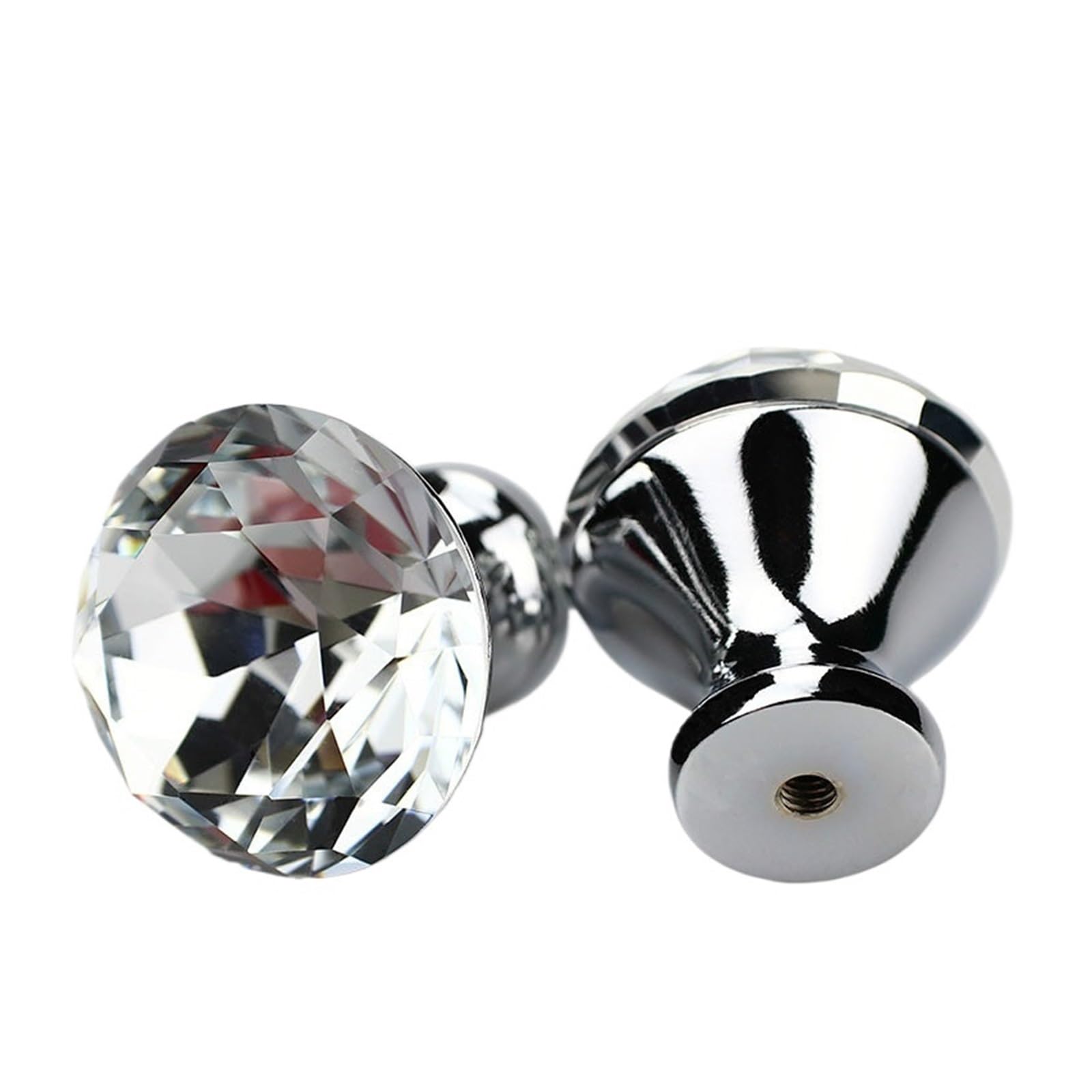 DCUIPG 8pcs Clear Diamond Shape Knob Cupboard Drawer for Dresser Drawers