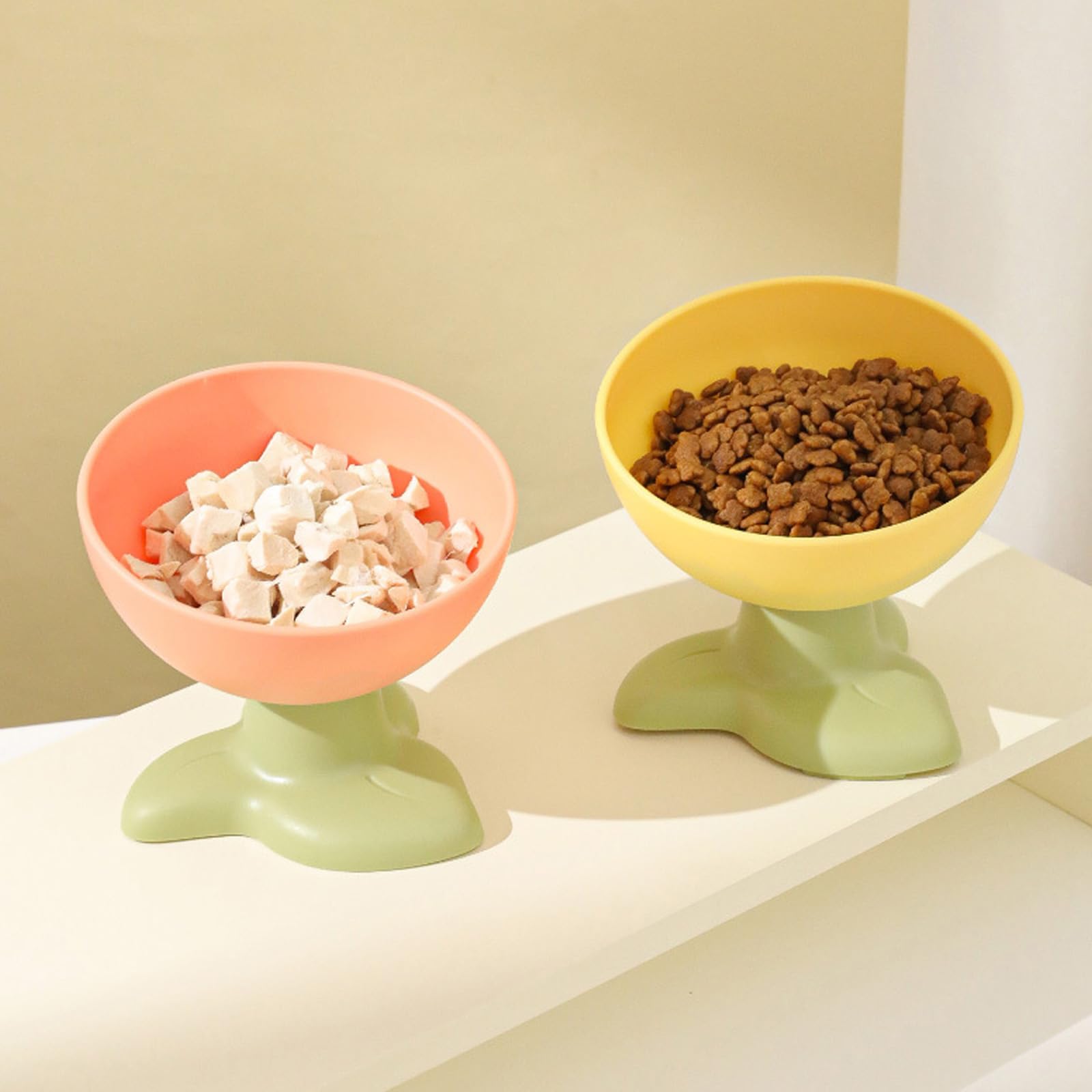 XISAOK Pet Cats Dish Cartoon Feeder Slow Feeding Stand Enrichment Dish Cartoon Dish Bowl Accessories Elevated Pet Bowl