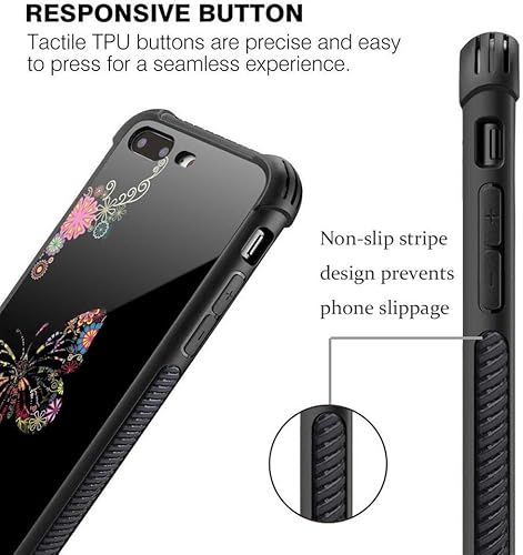 Miniatura 4 de Funda para iPhone 78 Plus, protección de grado militar, esquinas a prueba de golpes, funda antiarañazos para iPhone 78 Plus, flor de mariposa