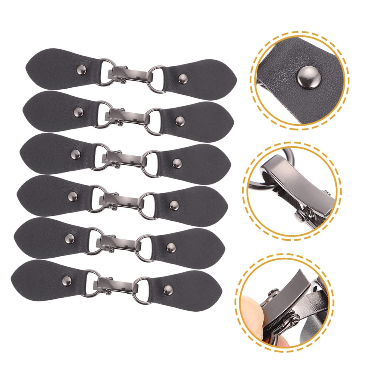 LIFKOME Cierres Metálicos Para Cárdigan Con Broche De Hebilla Y Pin Para Suéter Clips De Piel Negros Resistentes Para Accesorios De Ropa Y Chal Diseño Retro Duradero Y