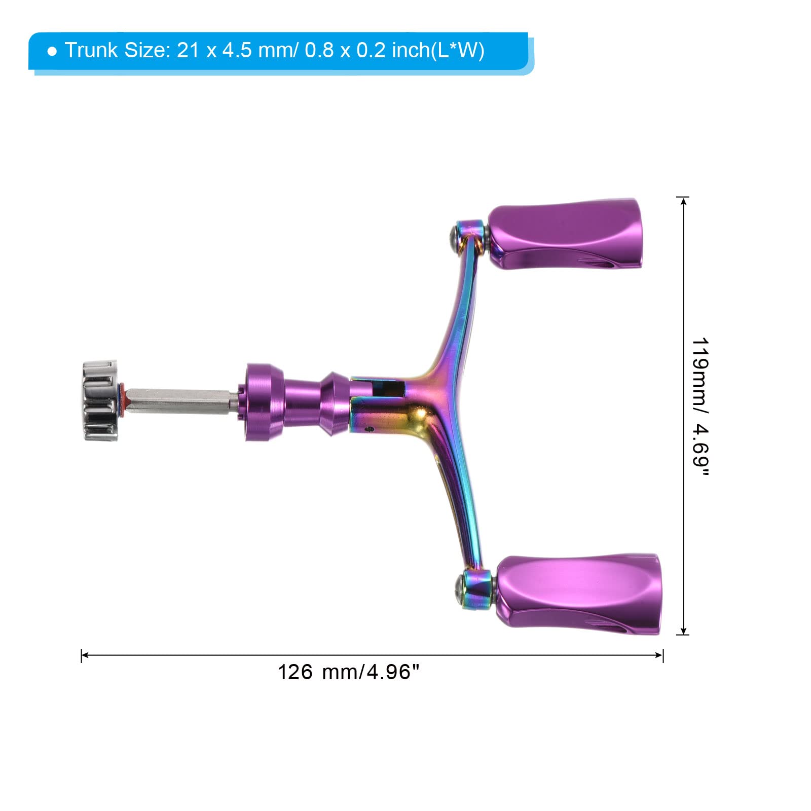 PATIKIL Pesca Carrete Mango Reemplazo, Aluminio Potencia Mango Doble Perilla Agarre para Balancín Brazo Accesorio, Colorido