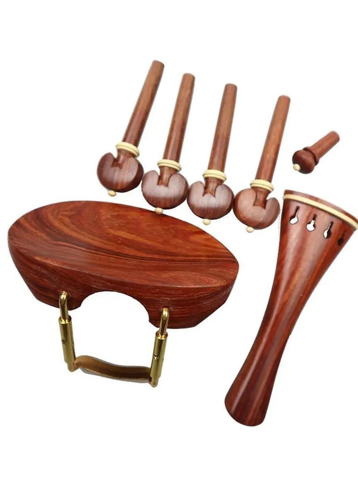 Akcesoria Do Skrzypiec Zestaw Akcesoriów Do Skrzypiec Pełnowymiarowych Z Palisandru 4/4 Kołki Trzpień Końcowy Strunnik Podbródek Złoty Zacisk(Violin parts 1)