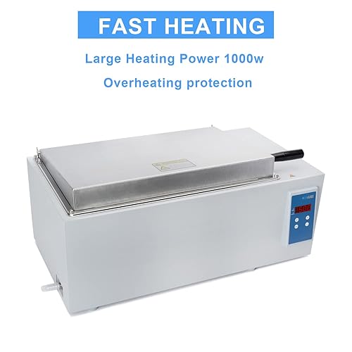 Miniatura 3 de ONiLAB Calentador termostático de baño de agua de laboratorio científico digital, 20L, 1000W, RT-176.0 F (RT-176F), 110V