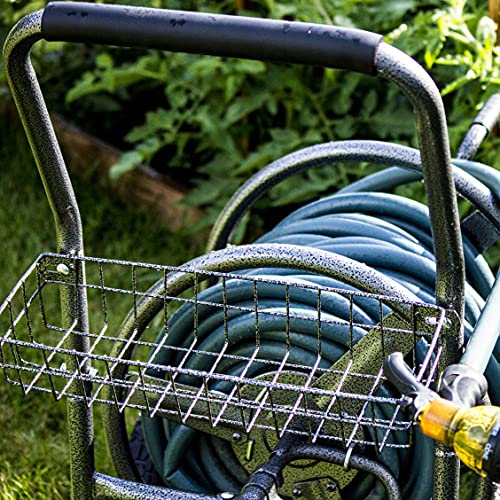 Backyard Expressions Metal Hose Reel Cart with Wheels - Heavy Duty Hose Caddie - 250 Ft Hose Capacity - Hammertone Finish by BACKYARD EXPRESSIONS PATIO · HOME · GARDEN - Image 2