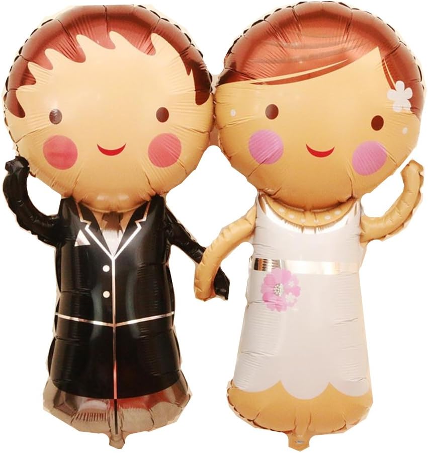 2pcs Large Helium Foil Inflatable Balloons for Wedding, Birthday, Engagement, Valentine's Day - Oval, Plastic, Includes Ribbon - Male Gift