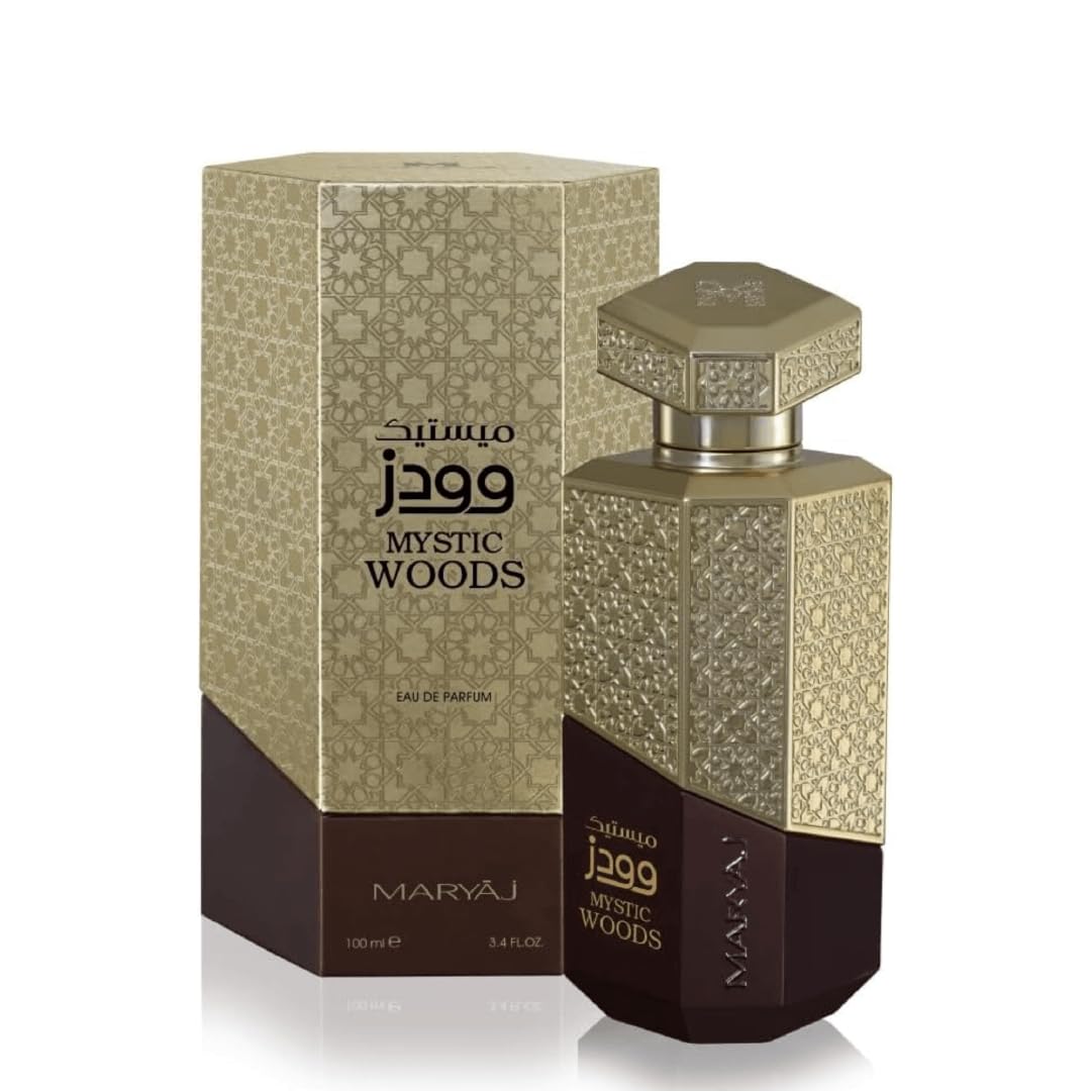 Maryaj Mystic Woods 100ml Eau De Woody Perfume for Women and Men- Lavender Patchouli Amber Musk- Floral and Spicy Scent with Leather Accord - Touch of Musk and Amber for Lasting - Oriental Leather