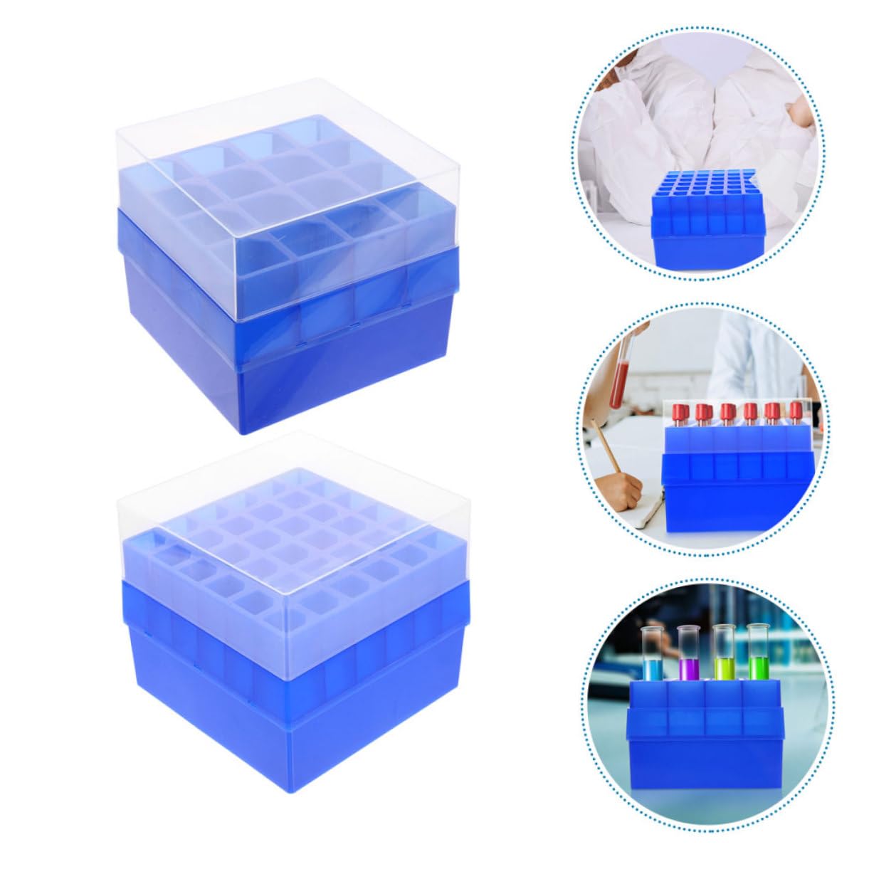 2pezzi Scatole Per Provette Da Laboratorio Contenitori Per Tubetti Di Campionamento Organizer Per Provette Con Scomparti Per Conservazione e Identificazione Campioni
