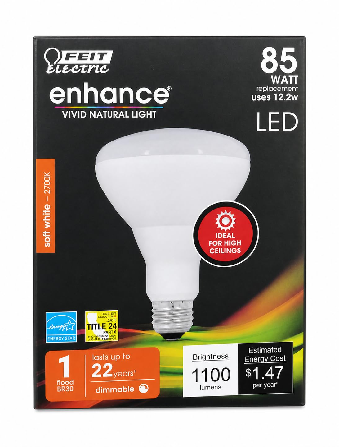 Feit Electric BR30DMHO/927CA High Lumen BR30 Led 85W Equivalent Soft Dimmable