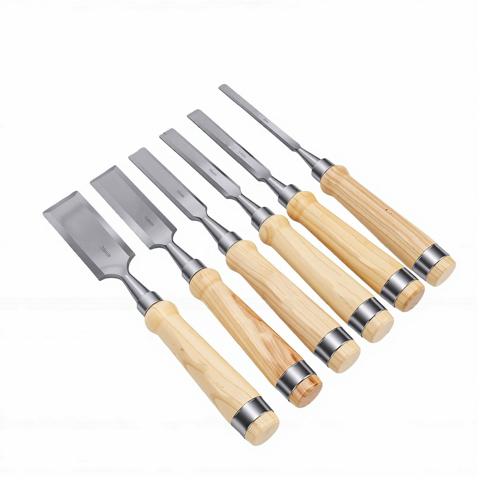 Annadue Set da 6 Scalpelli per Legno, Lame in Acciaio CRV con Bordi