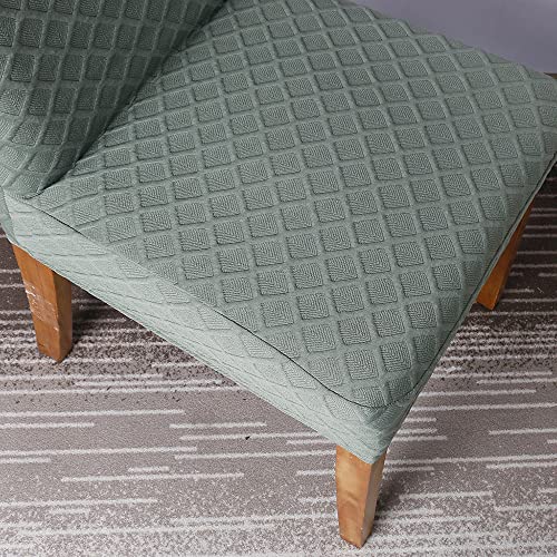 Mibee Estiramento Sólido Diamante Malha Tampa Da Cadeira De Jantar Slipcover Removível Lavável Curto
