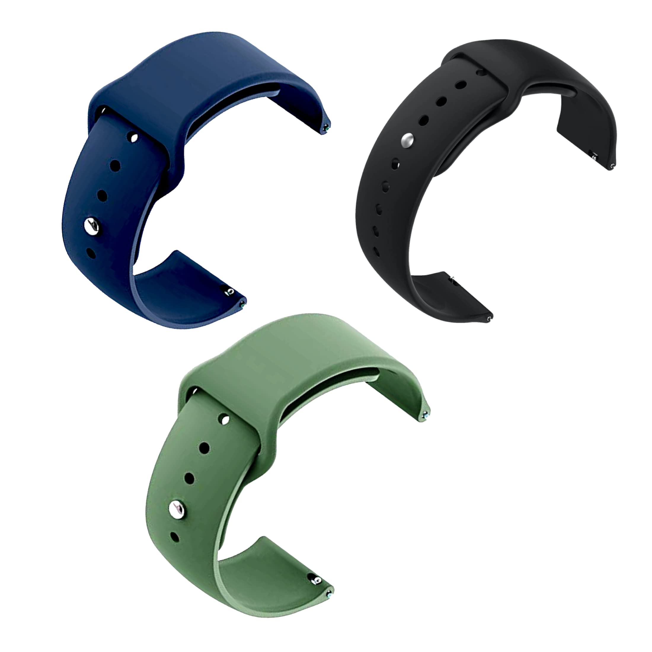 NOTYEX Soft Silicone Strap Replacement Band for Apple || Realme || Boat || Noise || Fireboltt || Amazfit || Samsung || Oneplus Smart Watch Straps (BLUE/BLACK/GREEN, 22MM) (B0BF4PP1VM) Amazon Price History, Amazon Price Tracker