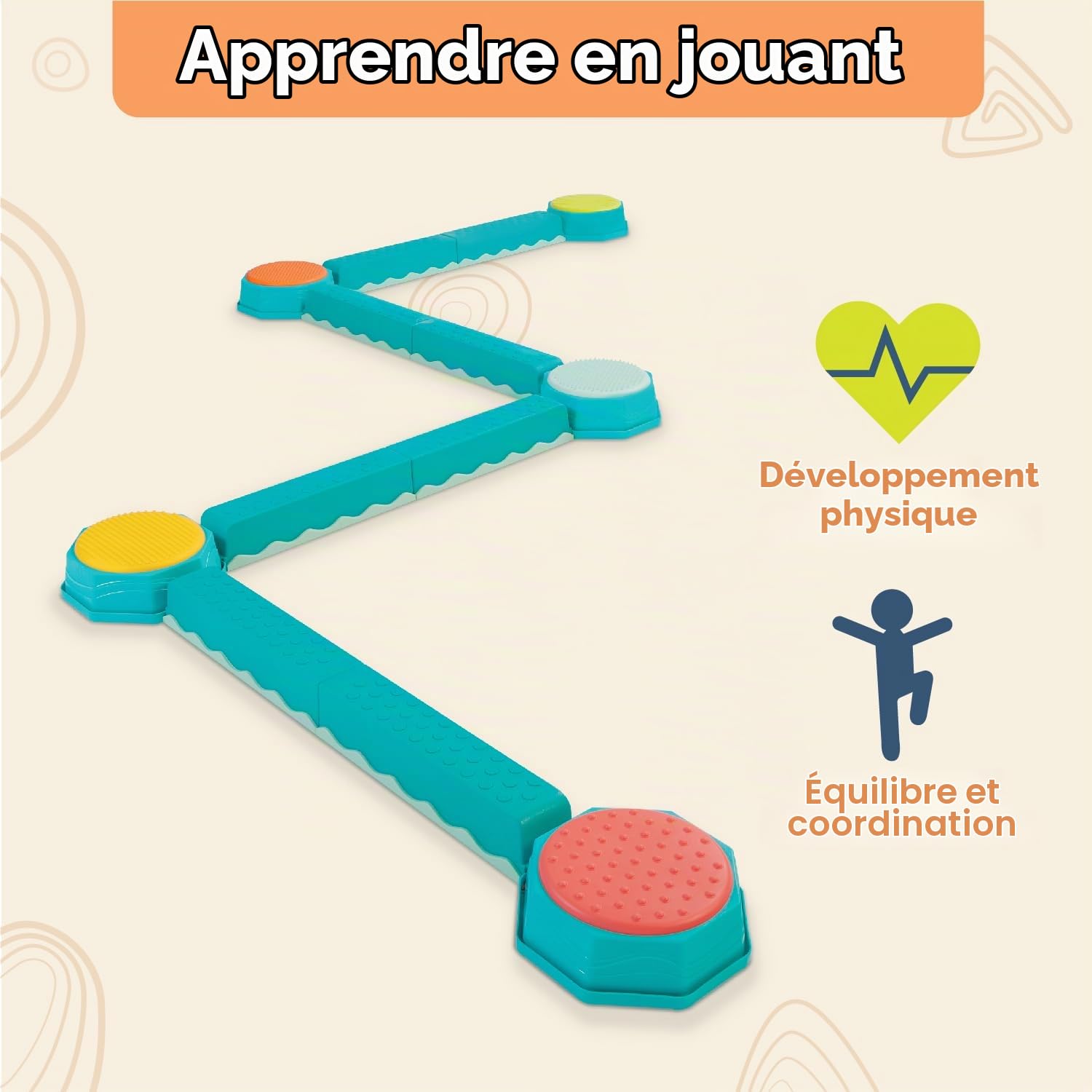 B. toys – Balance & Build, Jeu d’équilibre à emboîter, Classique