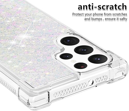 Miniatura 4 de Monwutong LSWT - Funda delgada para Samsung Galaxy S22 Ultra, con efecto de arena movediza líquida con purpurina, silicona suave TPU con lente de