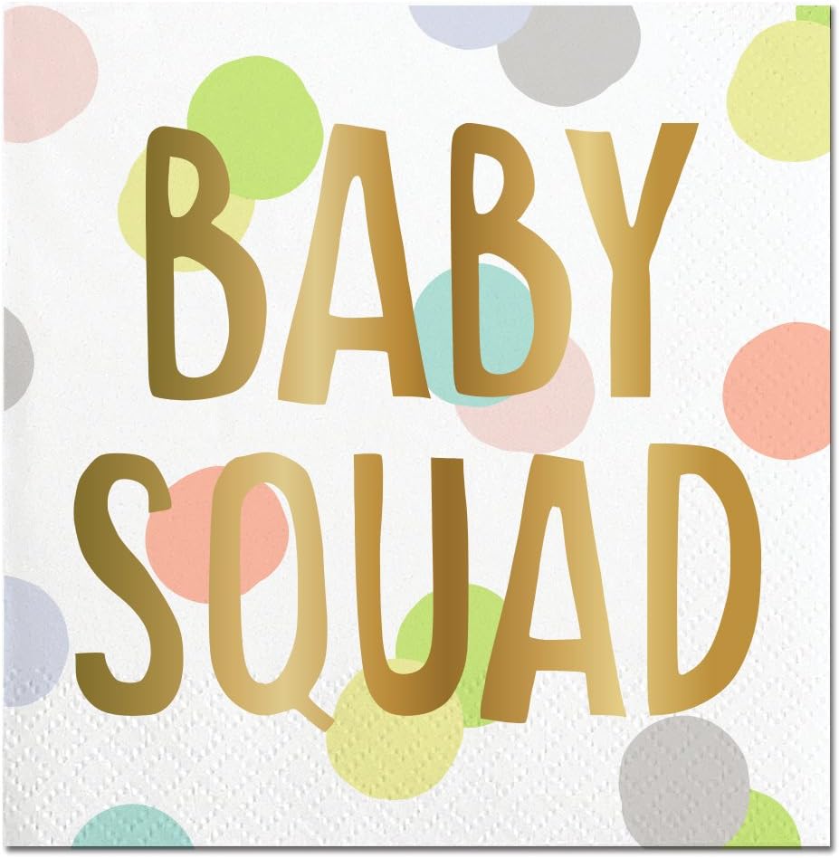 Slant Collections Slant Collections-20-Count Cocktail/Beverage Paper Napkins, 5 x 5-Inch, Baby Squad
