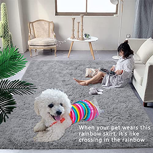 Dog Shirt Rainbow Striped Puppy Dresses Clothes Pride Princess Dress Pet Sleeveless Vest T-Shirt, Summer Skirt Cute Girls Tether Dress Outfits For Small Medium Dogs Cat Top Costume Breathable Apparel #TOP5