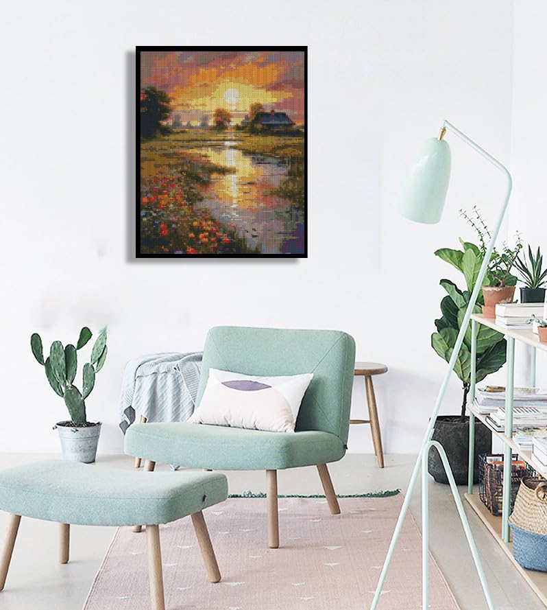 VINTAGE Dimensions, Coucher de Soleil, Bucilla, Kits Point de