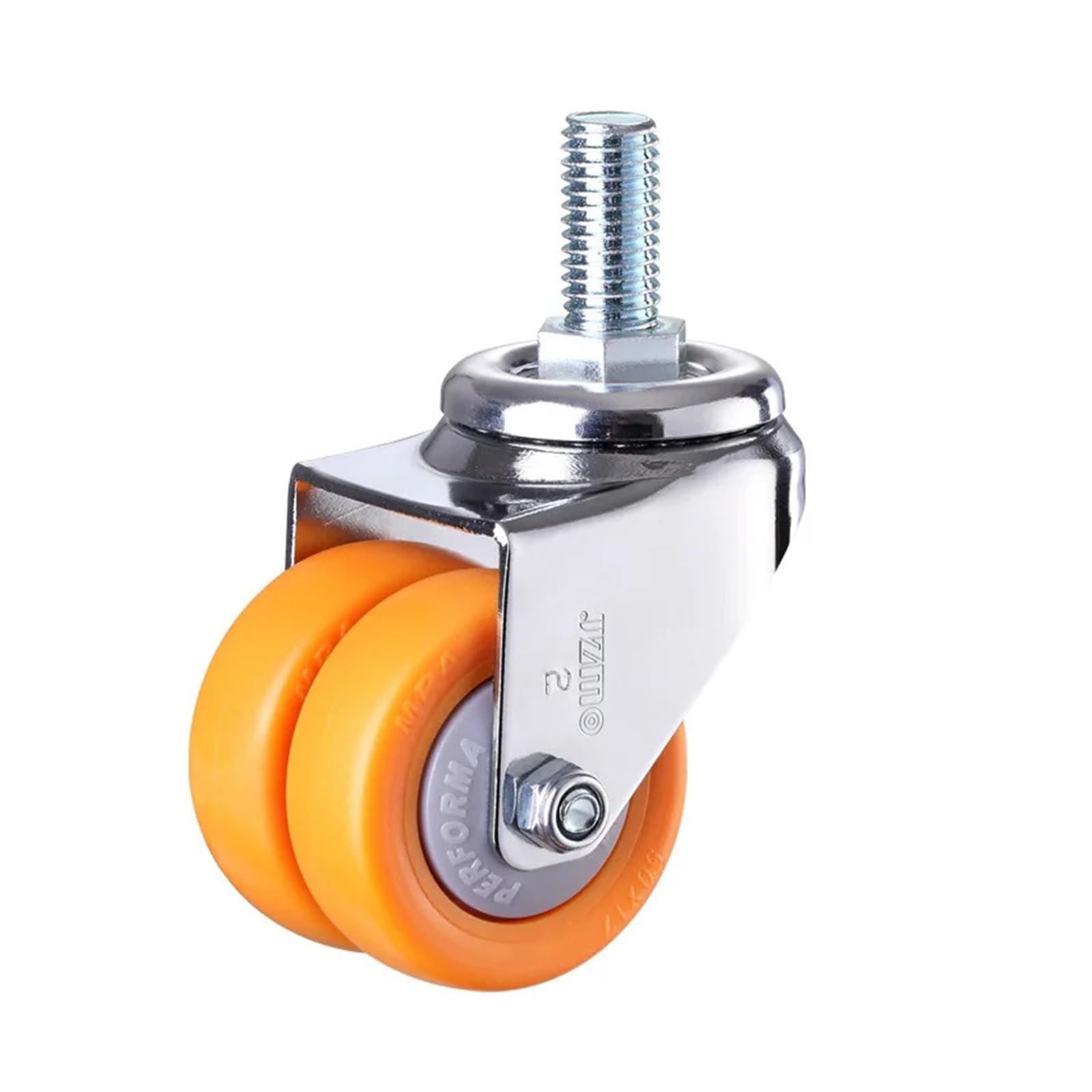 4 szt. 1,5-calowych podwójnych kółek o dużej wytrzymałości z gwintowanym trzpieniem — cichy,(Brake M12x25mm)