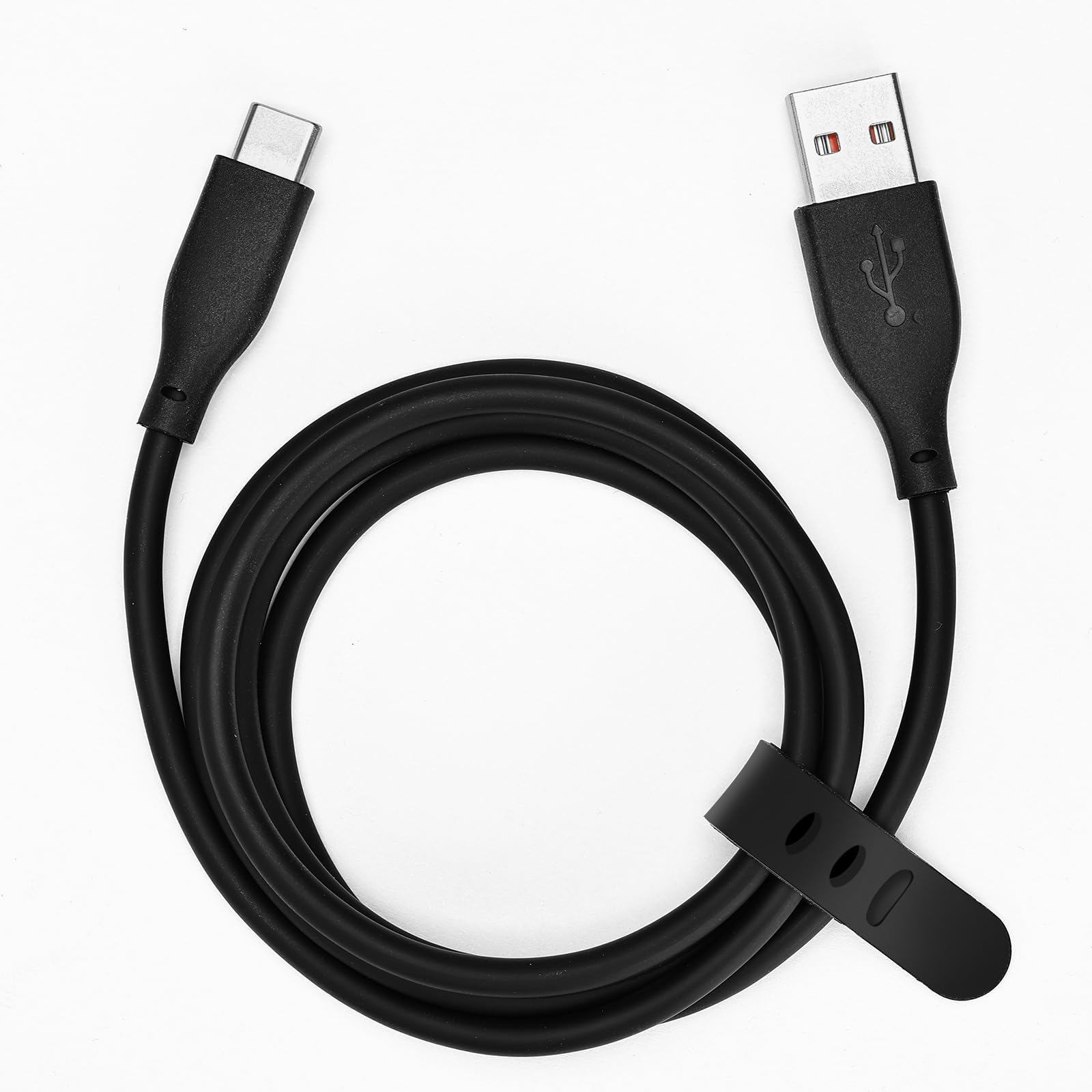 TOZO USB-C to USB-A Charging Cable HT2 T6 T10 A1 T12 A3 A2 OpenEgo OpenBuds NC2 NC7 NC9 Earbuds, W1 W3 Wireless Charger, PA2 PA1 Speaker, All USB C Phone tablet Headphone (Silicone, Black)