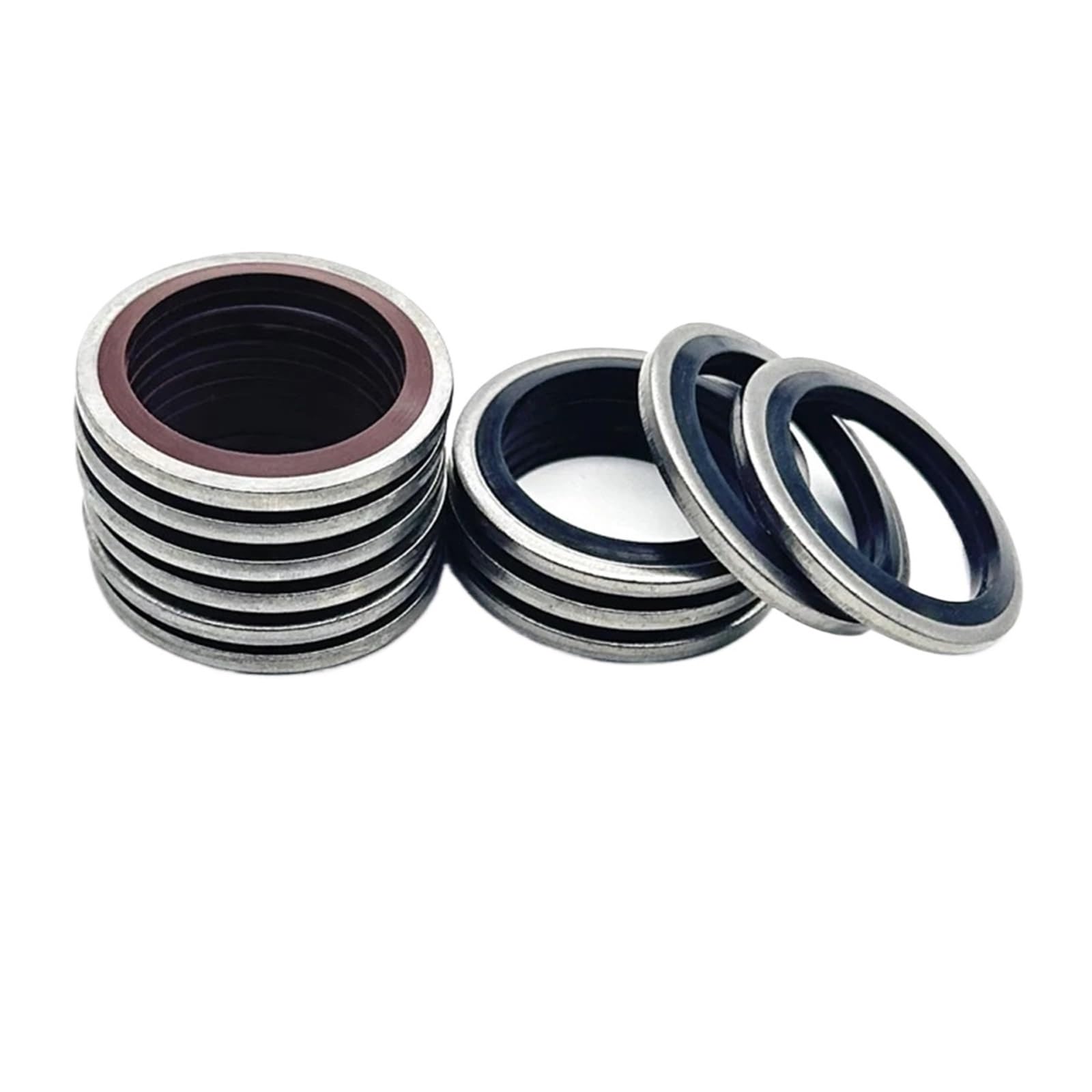 Arandelas Planas M5 M6 M8 M10 M12 M14 M16 M18~60 Junta de tapón arandela unida, anillo sellado combinado(316 red,M 8,10Pcs)