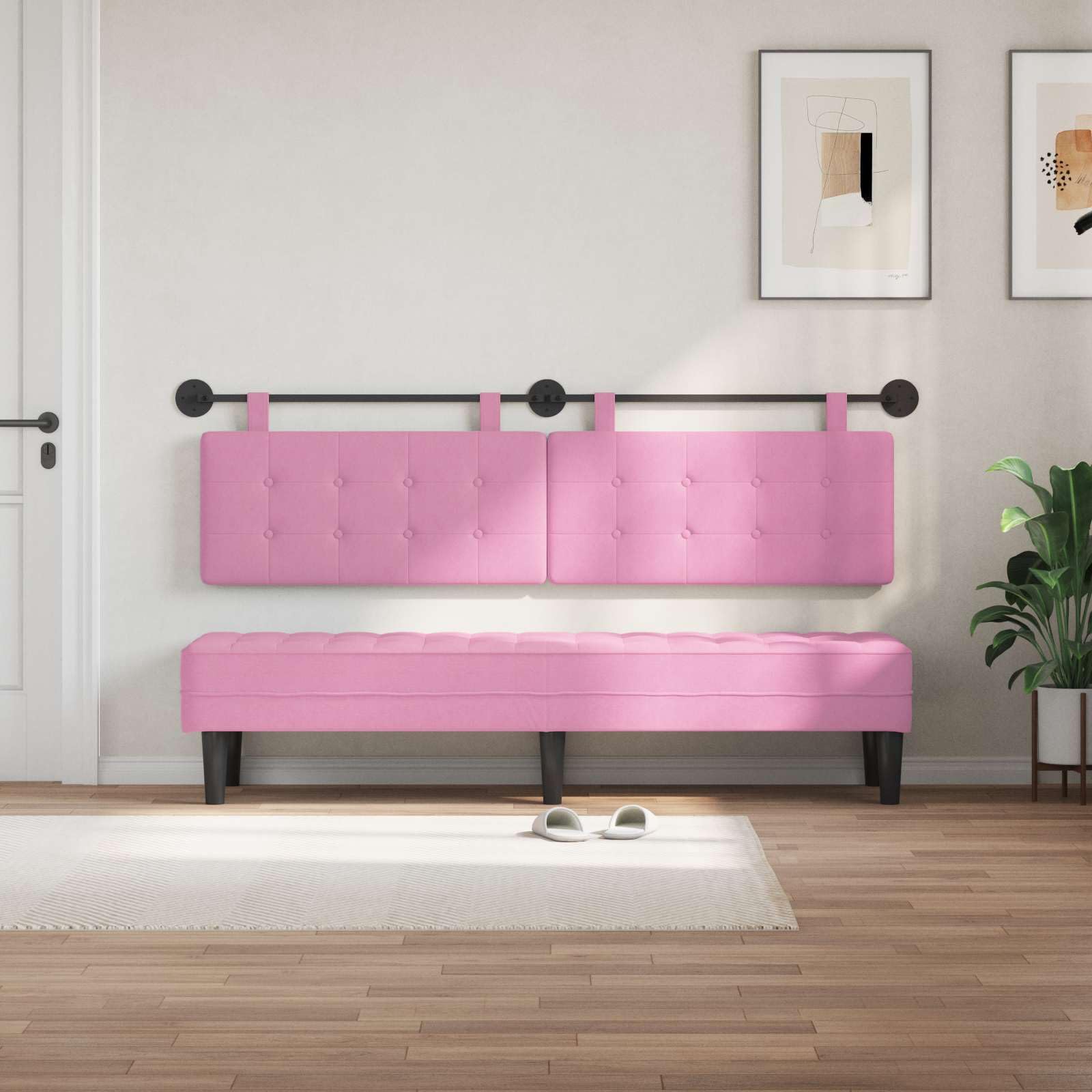 Cabecero colgante de tela con acolchado suave 170 x 55 x 5 cm, montaje en pared, juego con accesorios, cabecero de cama moderno para dormitorio y habitación de invitados