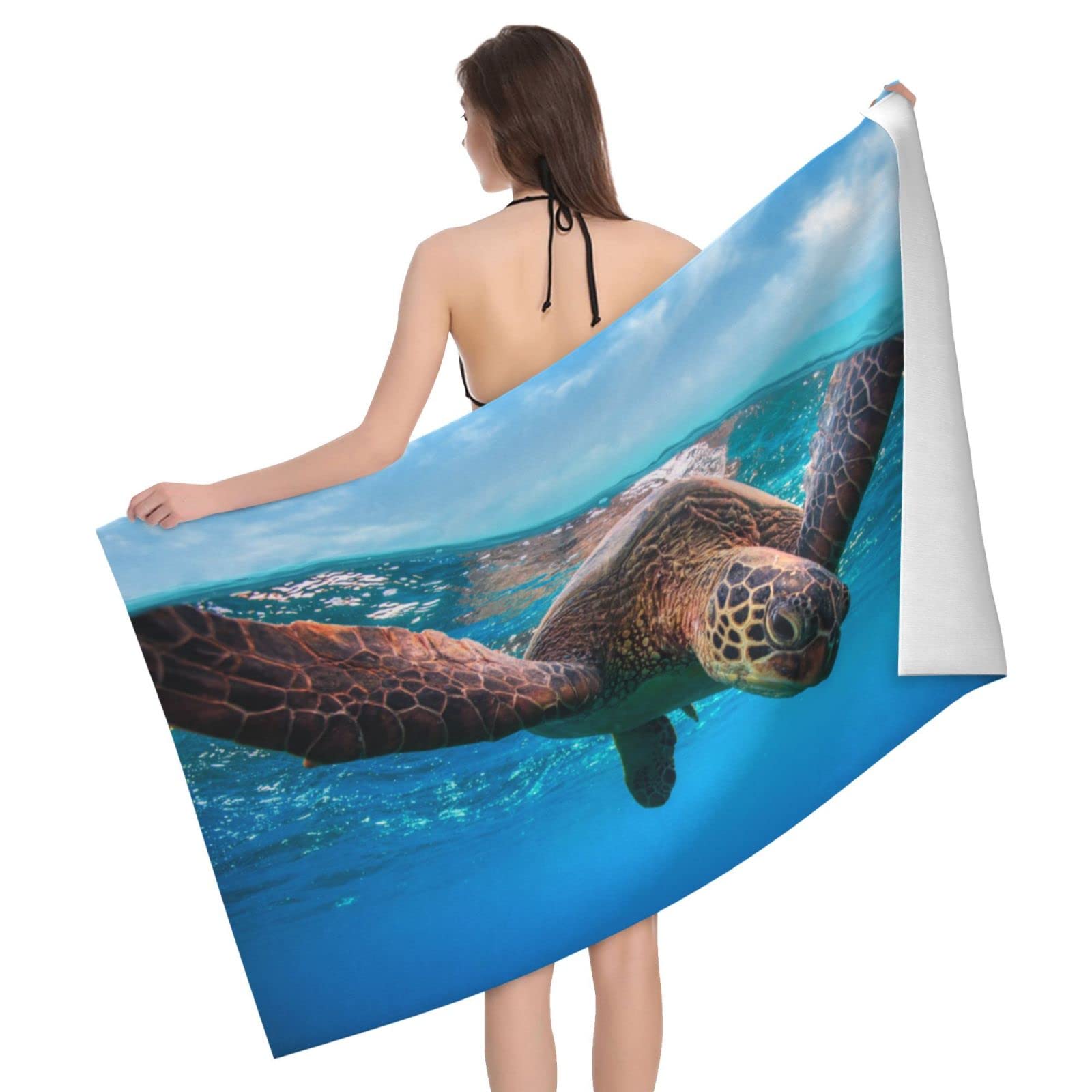 Lawenp Sea Animal Turtle Bath Towel Beach Towel Popular Durable Stylishffy Touch Highly Absorbent Quick Dry Polyester 32" X 52" Also As A Gift