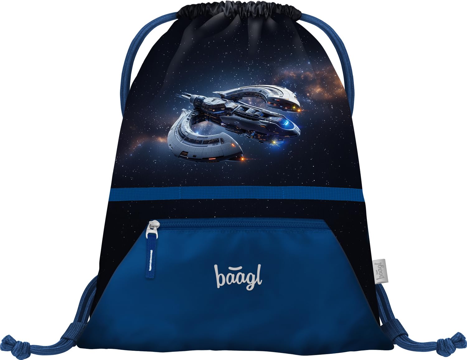 Baagl Gym Bag for Girls - Waterproof Shoe Bag for Children - School and Nursery Sports Bag, Sports Bag, Space Ship, 46 cm โ image 1