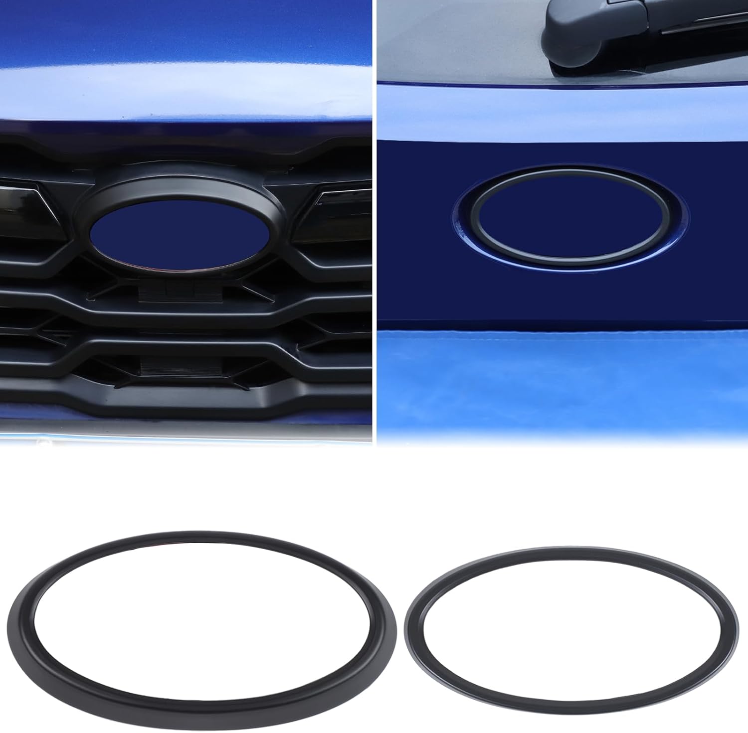 Car Front Rear Emblems Ring Trim Cover Compatible with Subaru Crosstrek 2024 2025 Rear Trunk Tailgate Emblem Badge Logo Cover Front Hood Grille Circle Ring Center Logo Decorative Cover ABS Accessories