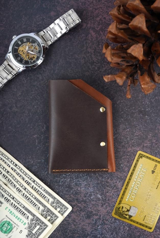 Genuine Leather RFID Blocking Slim Card Holder Wallet for Men & Women – Minimalist Front Pocket Wallet, Small Handmade Credit Card Case, Compact Travel Wallet Gift3