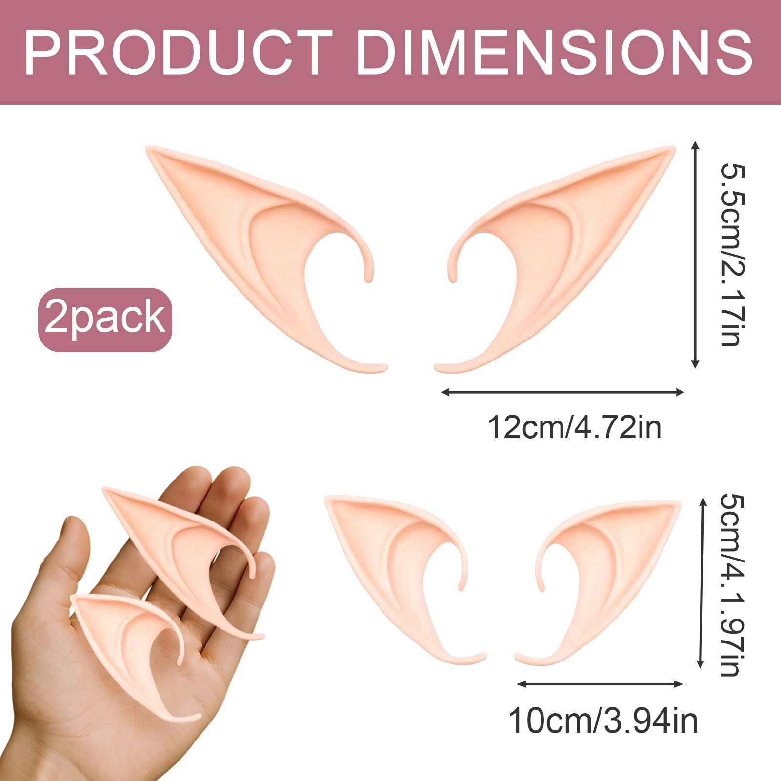 Lotnery Pixie Elf Ears for Adults - Image 2