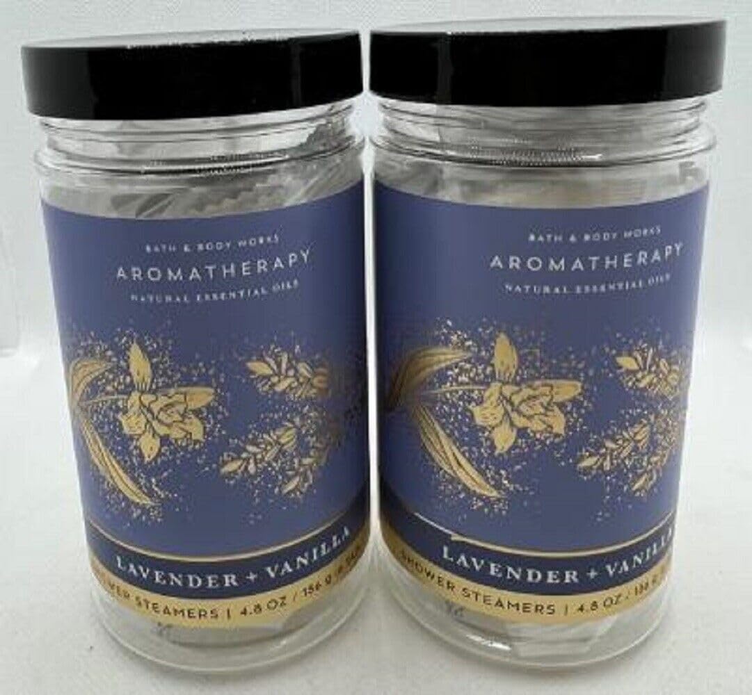 2 Shower Steamers Bath Body 4.8 OZ / 136 G Bottle 6 Tablets Aromatherapy Lavender Vanilla Steamers