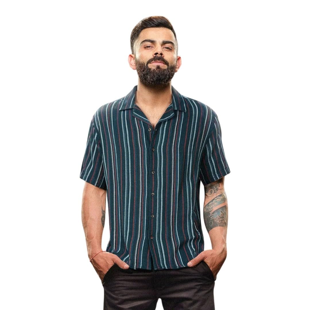 wrogn Men's Pure Cotton Shirt | Yarn-Dyed | Oversized Fit-picture-36