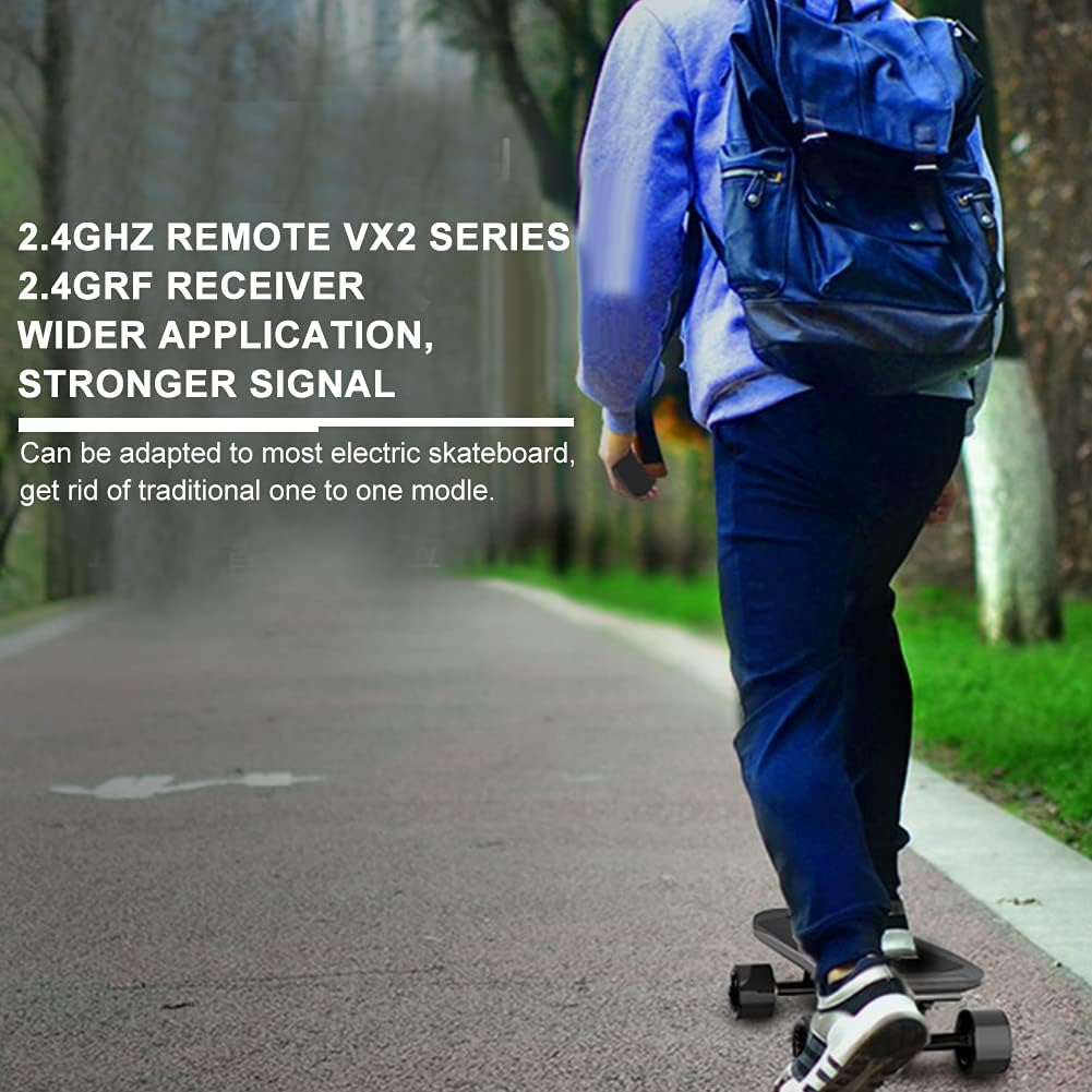 Elektrische Skateboard Fernbedienung, 2,4-GHz-VX2-Funkfernbedienung und Empfänger, mit Stromlinienförmigem und Rutschfestem Armband für DIY-Elektro Skateboards