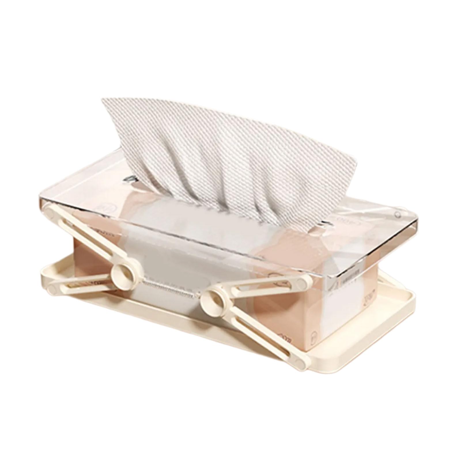 Buxuaaaa White Loaded Tissue Dispenser Multipurpose Storage Container Space Saving For Countertop Cabinet Lift-Up Tissue Box With Phone Remote Storage