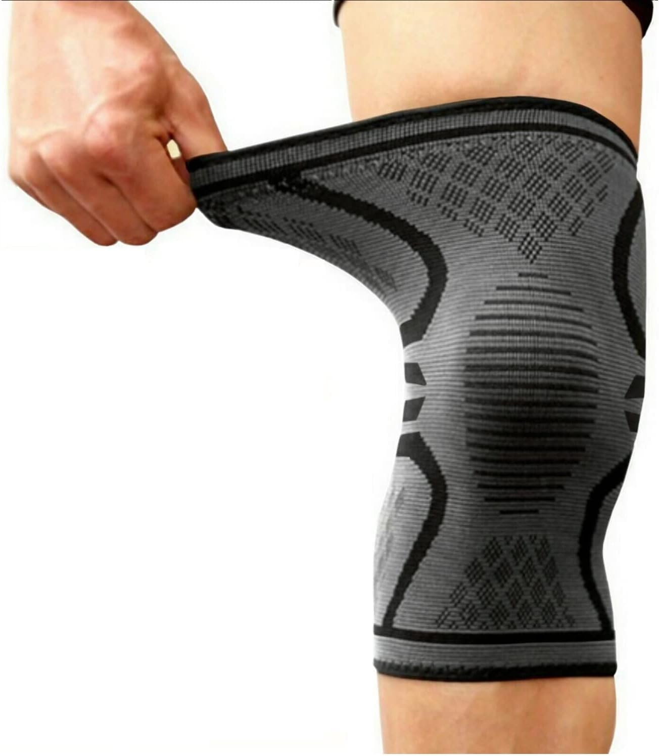 Dr. Bone's ® Compression Sleeve Knee Support Brace Designed To Alleviate Pain Caused By Joint Pain, Arthritis, Ligament Injury, Meniscus Tear, Acl, Mcl, Tendonitis, Pain Relief (Pack 1 Large)