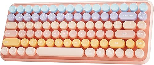 Teclado de máquina de escribir inalámbrico de 2.4 GHzBluetoothUSB-C con cable de membrana recargable para juegos, interruptor de sensación mecánica