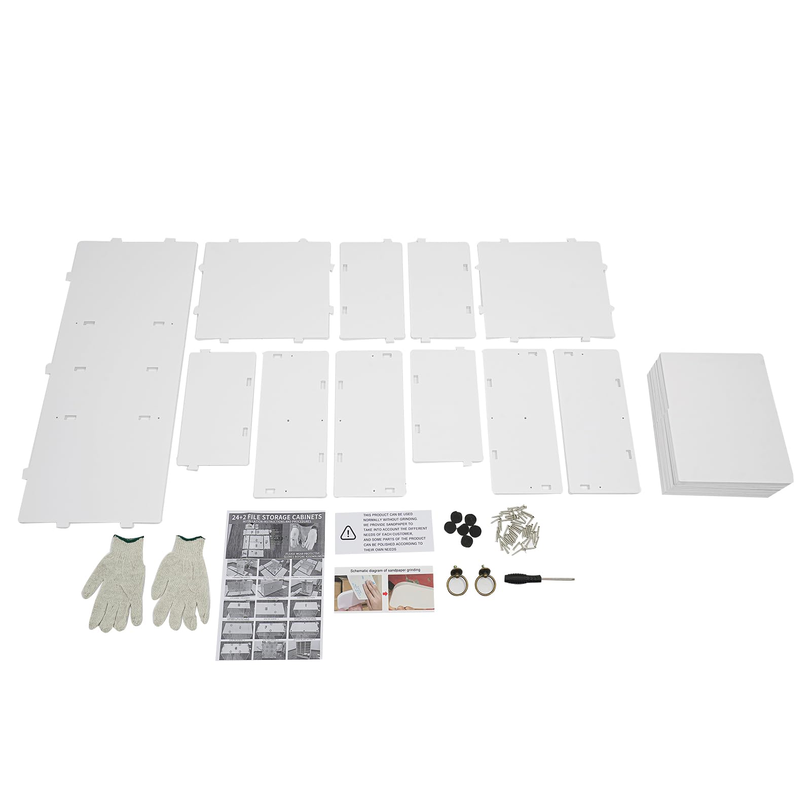 Organizzatore postale di carta, organizer da scrivania, porta documenti, 71,5 x 30 x 70 cm, con 24 scomparti e 2 cassetti, per ufficio (bianco)
