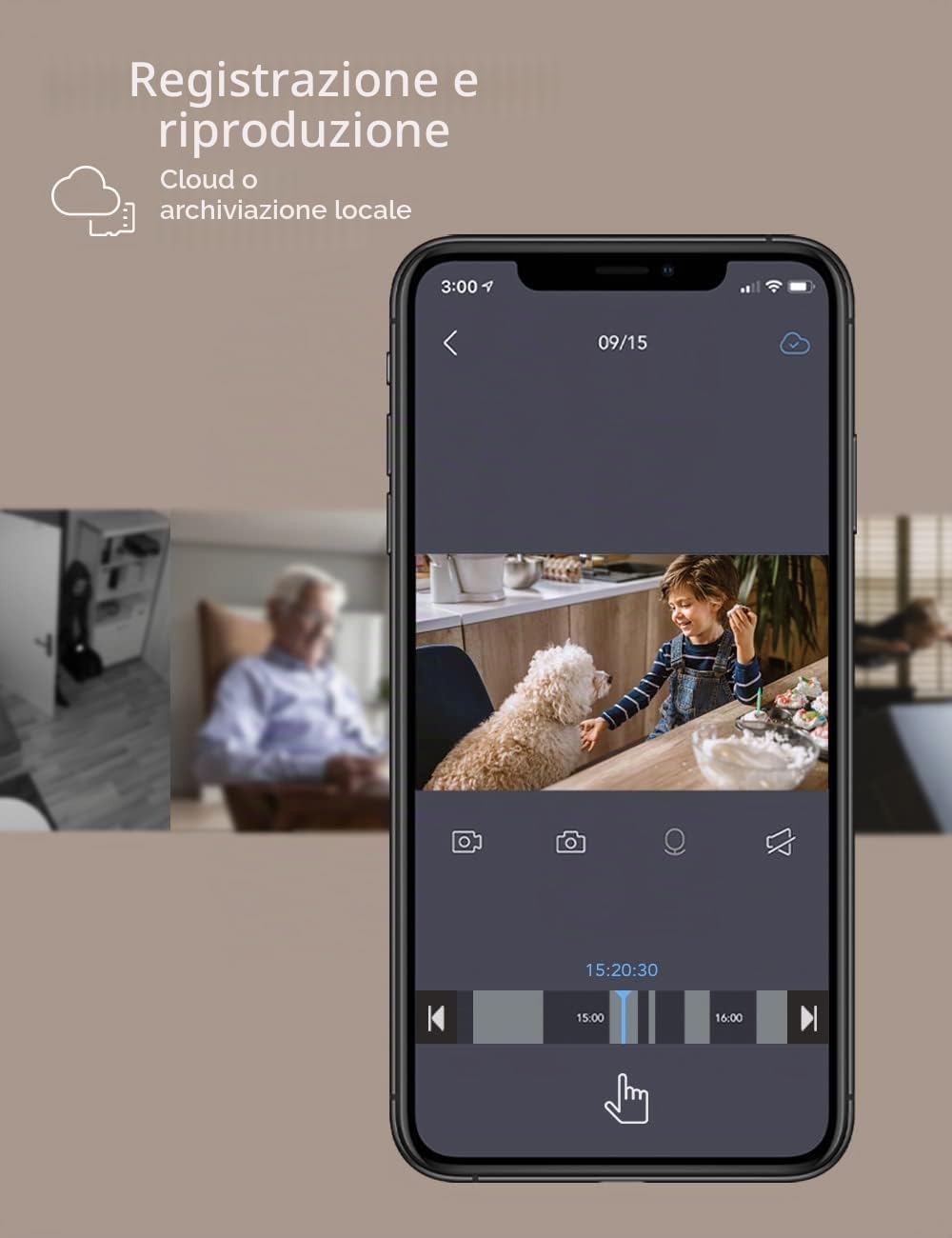 Nooie Telecamera con scheda Micro SD da 32 GB, Videocamera Sorveglianza Wi-Fi Interno 1080P, 360°Pan/Tilt, Visione Notturna, Audio Bidirezionale, Tracciamento del Movimento, Compatibile con Alexa