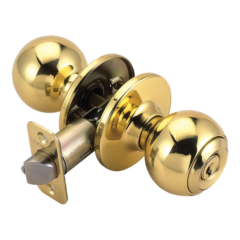 Polished Brass Ball Dummy Door Knob - Design House -12