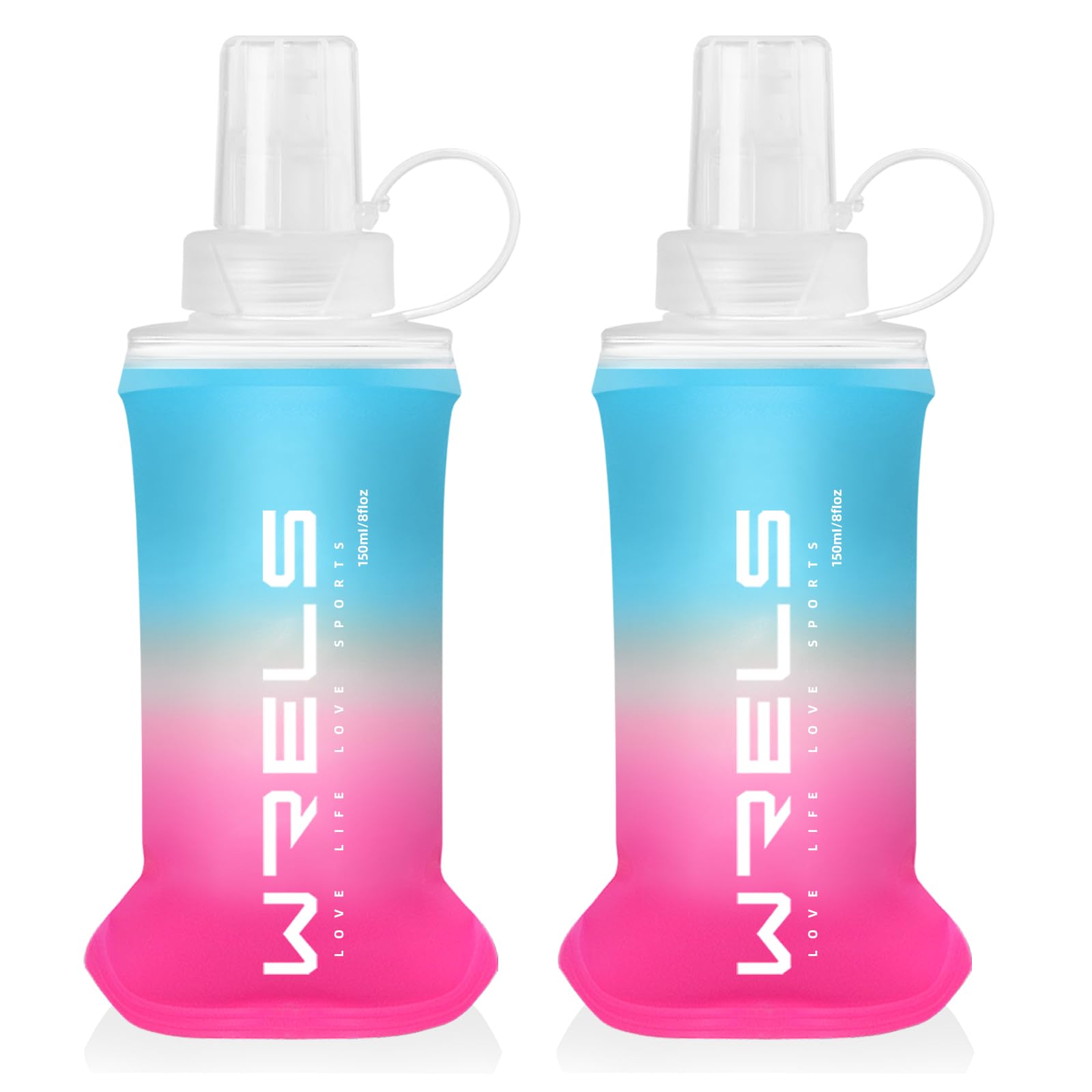 WRELS 2 x TPU Soft Flask 150 ml Foldable Water Bottle Lightweight Running Bottle — image 1