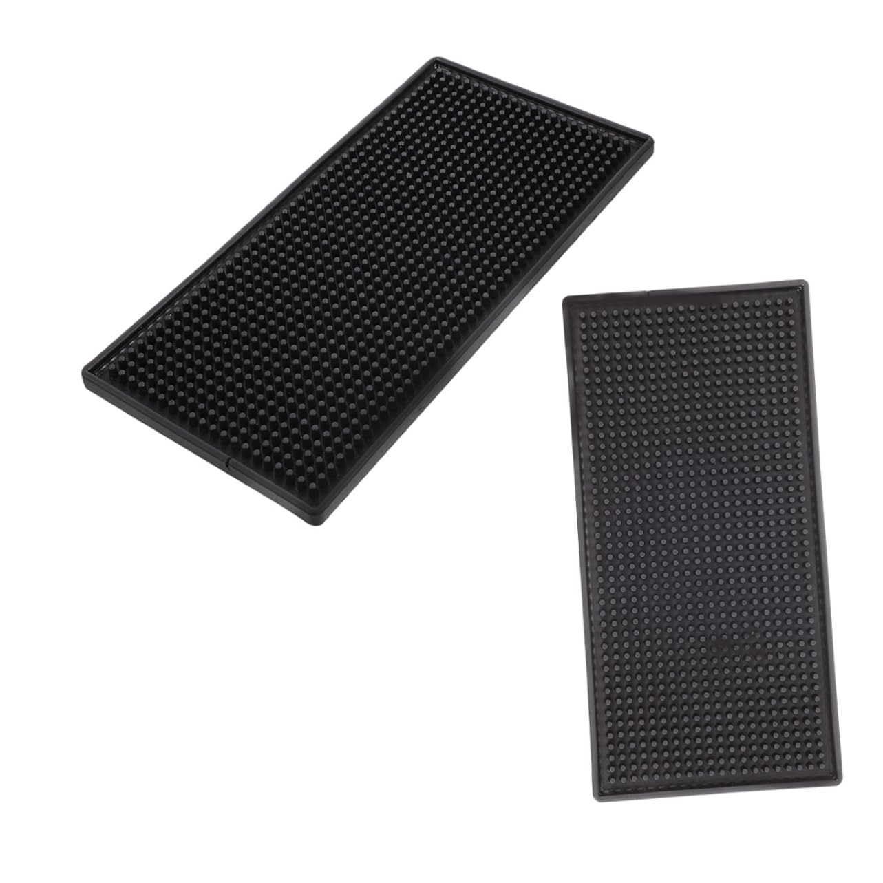 Tappetino da Bar Antiscivolo 2 Pezzi in Pvc e Silicone Nero | Spesso e Resistente, Pratico da Riporre, per Bancone e Superfici da Caffè