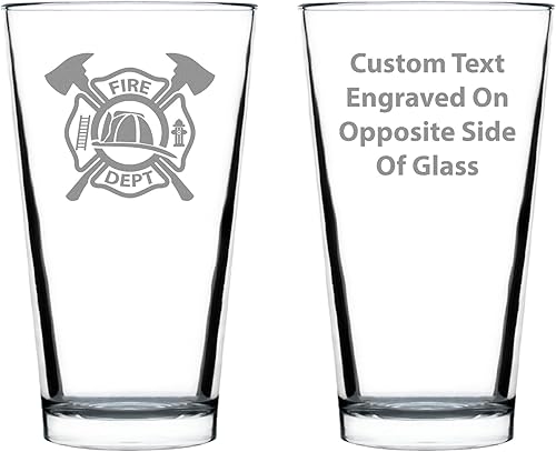 Miniatura 7 de Firefighter Symbol Pint Glass for Beer - Unique Fireman Beer Glass Gifts for Firefighters - 16 Oz Pint Glasses