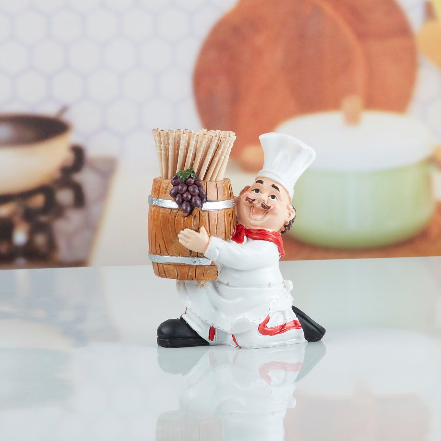 SASASA Polyresin Chef Toothpick holder tabletop for Dining Table, Home, Kitchen & Restaurant (10350)